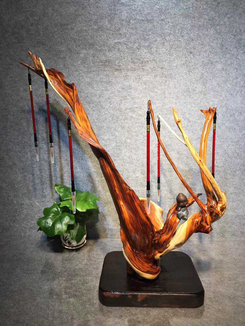 八大精品太行崖柏笔挂随形件，文玩者书房的必备摆设品