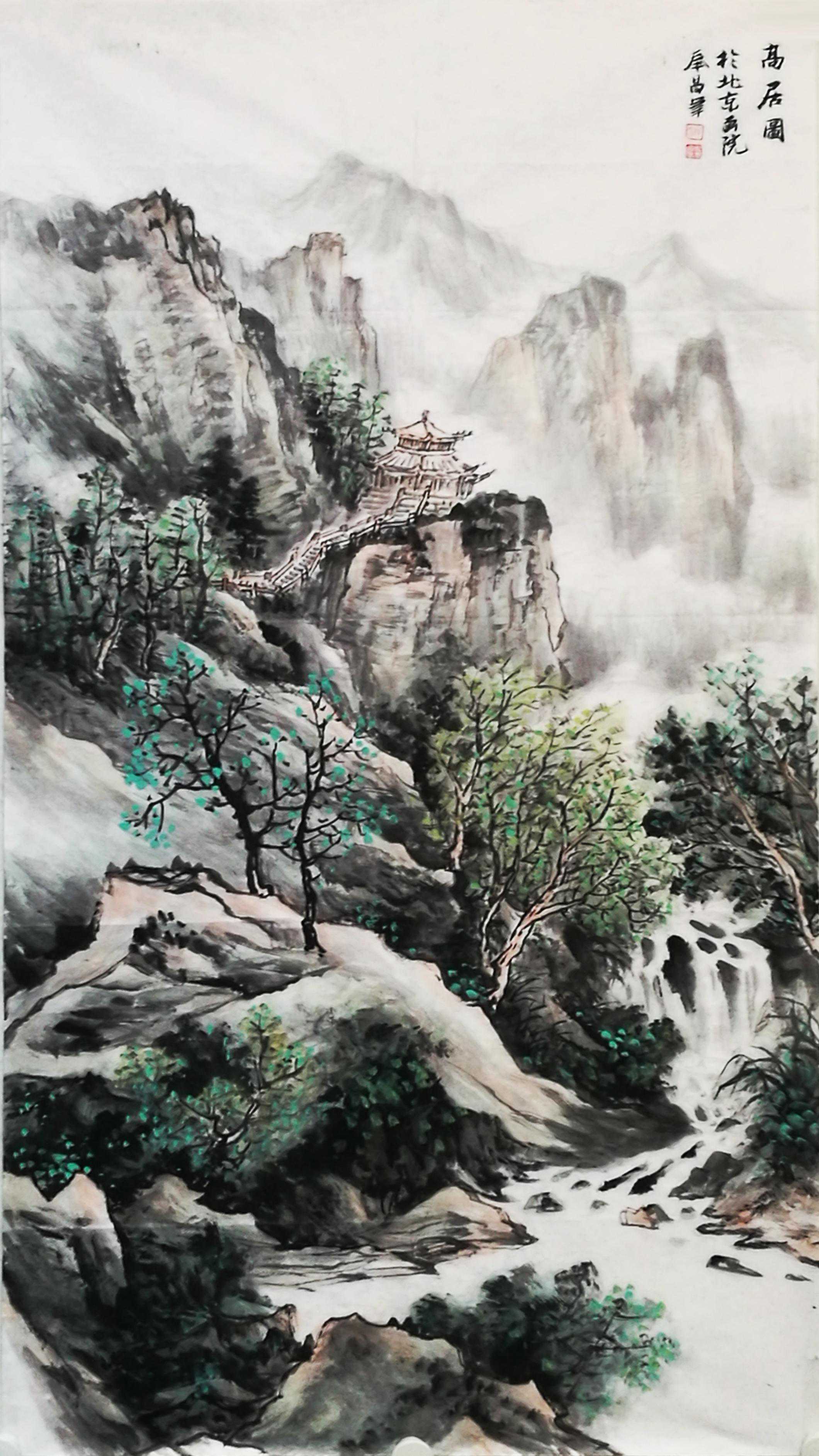 中国美术家协会会员庞奉昌作品——高居图