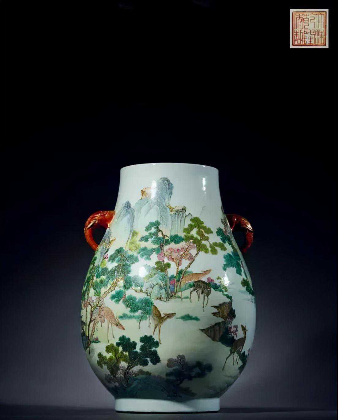 艺术品丨清乾隆唐英制粉彩百鹿尊赏析