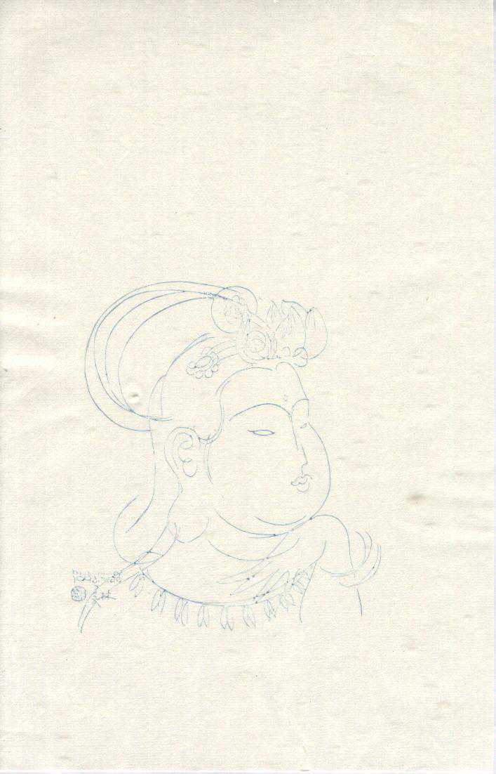 八十年代荣宝斋画笺的精品：韩美林人物笺