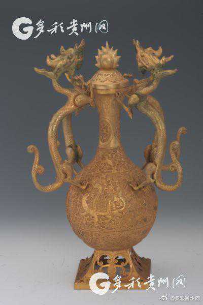 独山古风“十二宝”之六：唐 铜鎏金四神兽四龙戏珠壶