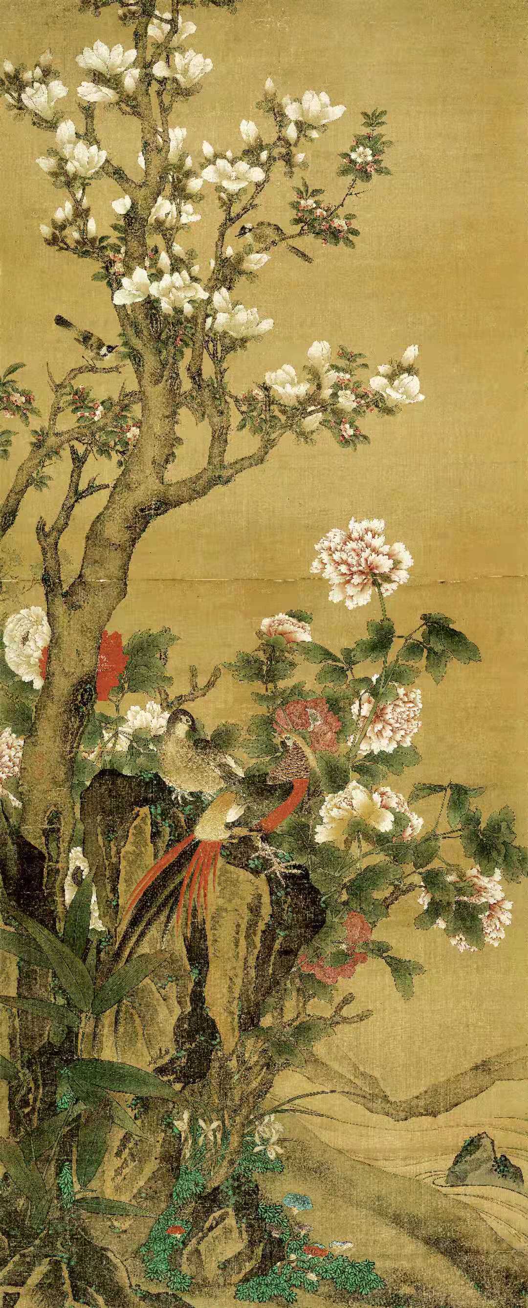 他的外公的收藏曾号称“书画甲天下”：胡湄-《玉堂富贵图》